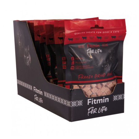 Fitmin For Life Mrazem sušený hovězí pamlsek pro psy a kočky 10 x 30 g
