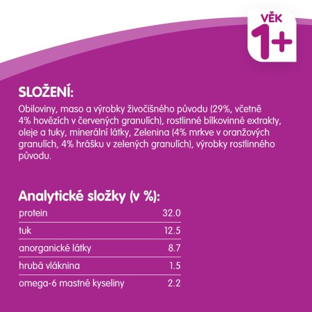WHISKAS granule s hovězím 1,4 kg