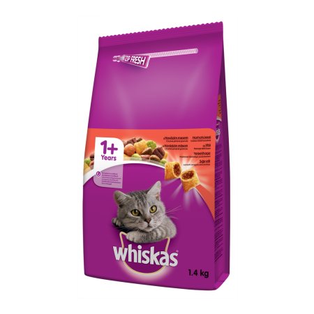 WHISKAS granule s hovězím 1,4 kg