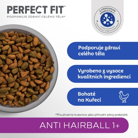 PERFECT FIT granule pro kočky Anti-hairball s kuřecím 1,4 kg