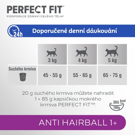 PERFECT FIT granule pro kočky Anti-hairball s kuřecím 1,4 kg