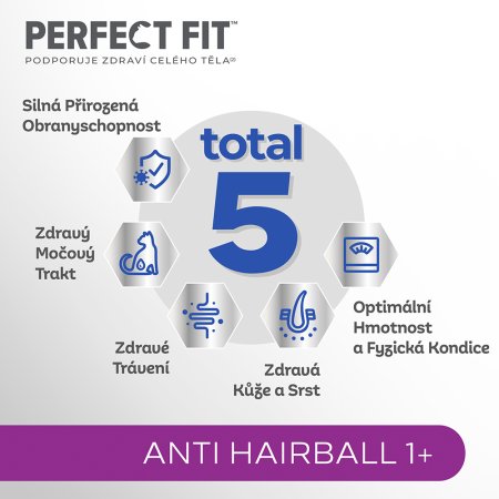 PERFECT FIT granule pro kočky Anti-hairball s kuřecím 1,4 kg