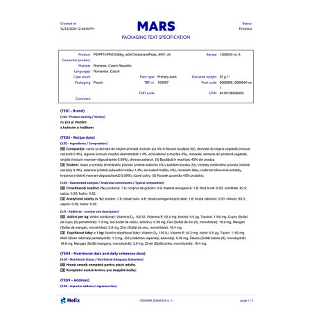PERFECT FIT kapsička Indoor kuře s hráškem 85 g