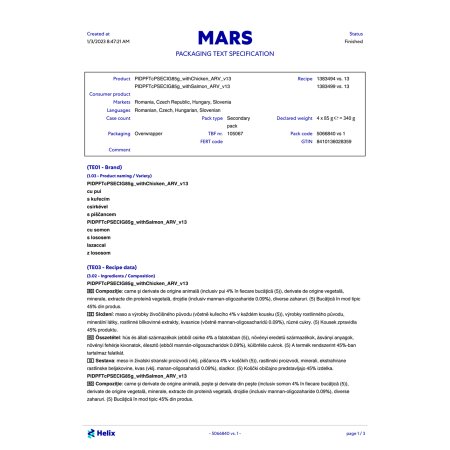 PERFECT FIT kapsička Sensitive kuře a losos 4 x 85 g