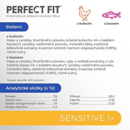 PERFECT FIT kapsička Sensitive kuře a losos 4 x 85 g