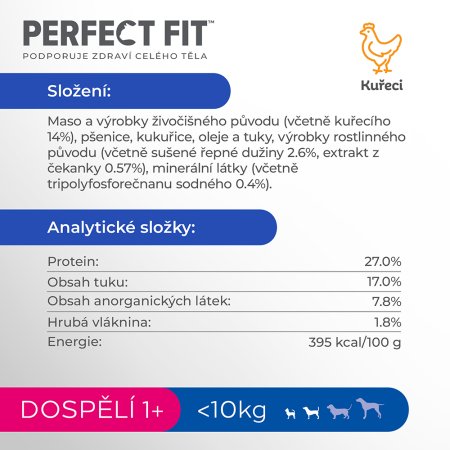 PERFECT FIT pro psy Adult kuřecí XS/S 825 g