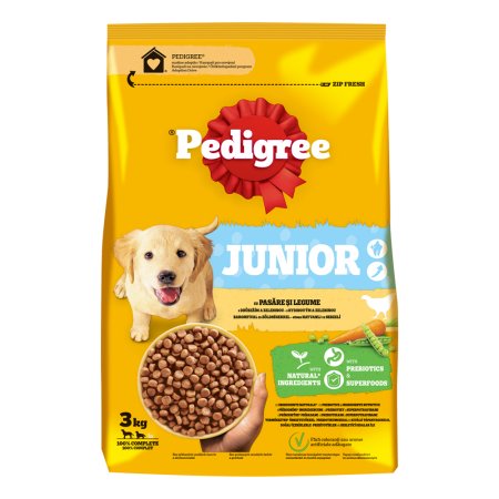 Pedigree granule M/L Junior drůbeží se zeleninou 3 kg