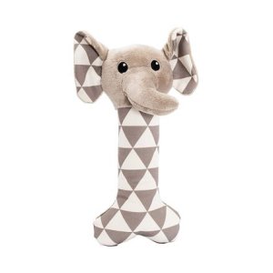 Plátěná kost s hlavou slona, se zvukem, 24 cm, krémová/šedá, HipHop