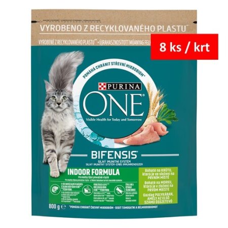 Purina One Bifensis Indoor s krůtou a celozrnnými obilovinami 800 g