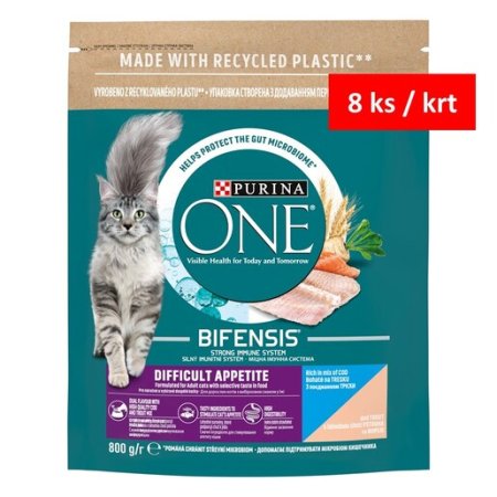 Purina One Bifensis Difficult Appetite s treskou a pstruhem 800 g