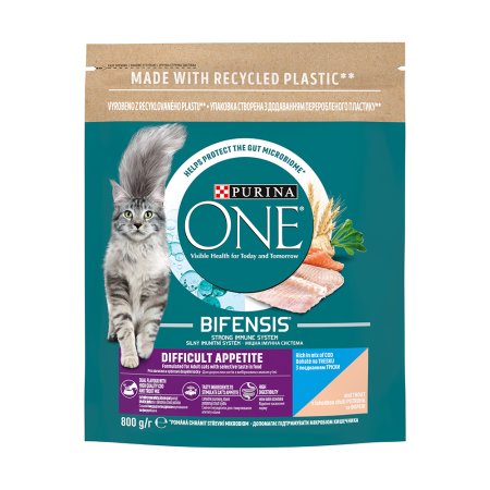 Purina One Bifensis Difficult Appetite s treskou a pstruhem 800 g