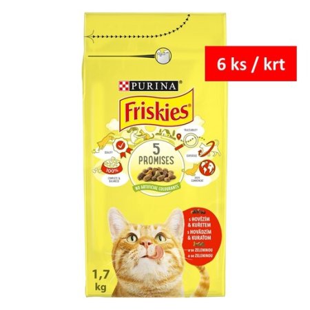 Friskies s hovězím, kuřetem a přidanou zeleninou 1,7 kg