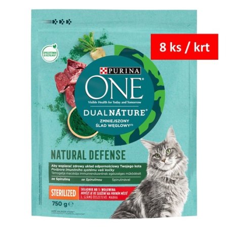 Purina One Dual Nature Sterilized Spirulina s hovězím 750 g