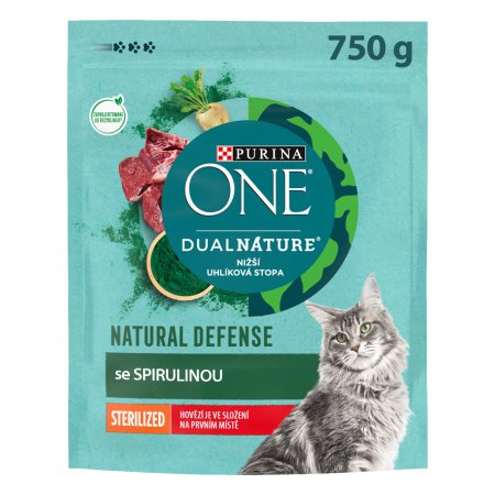 Purina One Dual Nature Sterilized Spirulina s hovězím 750 g