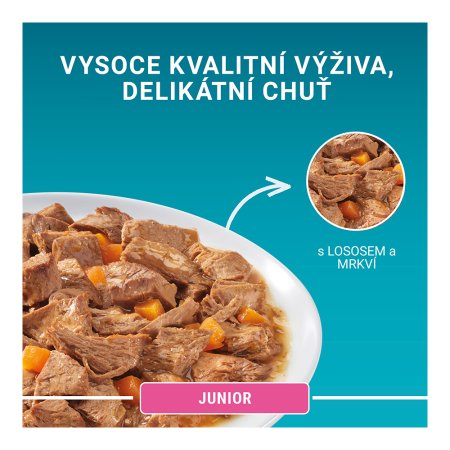 Purina One Multipack Junior minifiletky s lososem a mrkví ve šťávě 4 x 85 g
