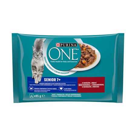 Purina One Multipack Senior minifiletky hovězí s mrkví 4 x 85 g