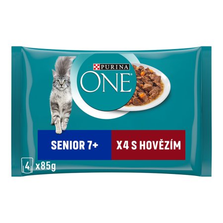 Purina One Multipack Senior minifiletky hovězí s mrkví 4 x 85 g