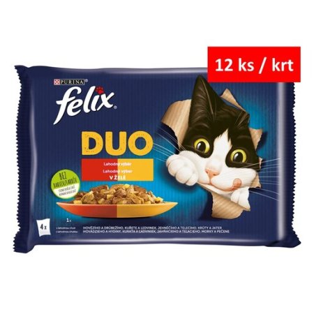 Felix Fantastic Duo Multipack kuře a ledvinky hovězí a drůbeží krůta a játra jehněčí a telecí 4 x 85 g