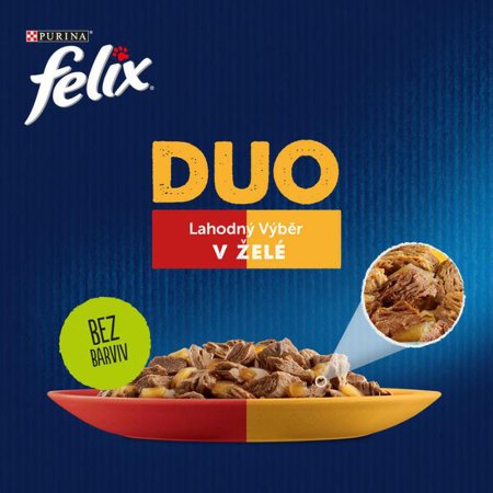 Felix Fantastic Duo Multipack kuře a ledvinky hovězí a drůbeží krůta a játra jehněčí a telecí 4 x 85 g