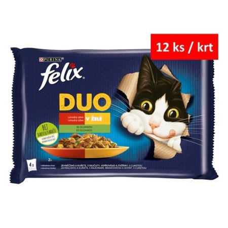 Felix Fantastic Duo Multipack jehněčí a kuře s rajčaty vepřové a zvěřina s cuketou 4 x 85 g