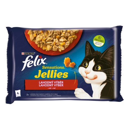 Felix Sensations Jellies Multipack s hovězím a kuřetem v och. želé 4 x 85 g