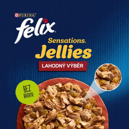 Felix Sensations Jellies Multipack s hovězím a kuřetem v och. želé 4 x 85 g