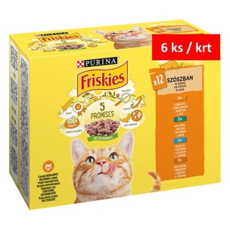 Friskies Multipack kuře kachna losos krůta ve šťávě 12 x 85 g 