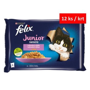 Felix Fantastic Junior Multipack s kuřetem a lososem v želé 4 x 85 g