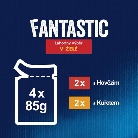 Felix Fantastic Multipack s hovězím a kuřetem v želé 4 x 85 g