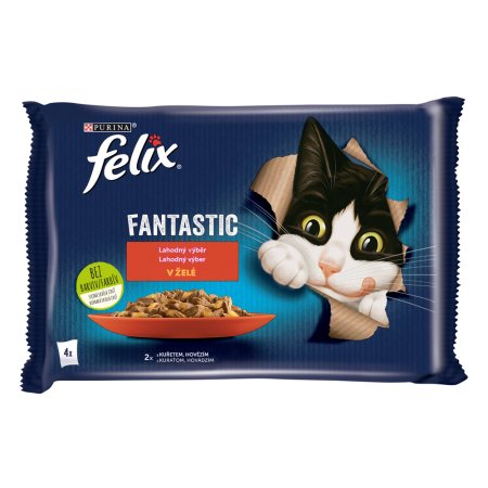 Felix Fantastic Multipack s hovězím a kuřetem v želé 4 x 85 g