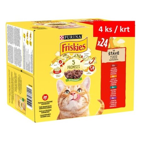 Friskies Multipack kuře hovězí jehněčí kachna ve šťávě 24 x 85 g