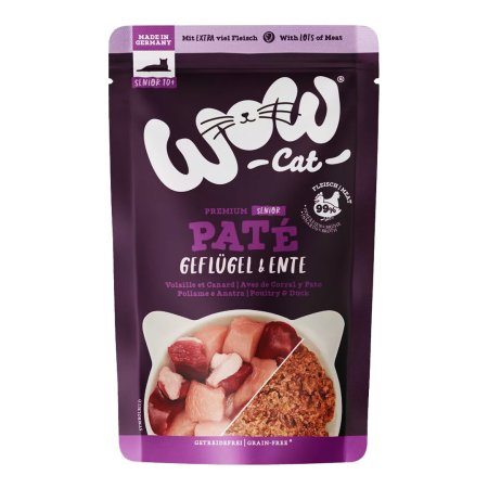 WOW Cat kapsička Paté Drůbež a Kachna Senior 125g