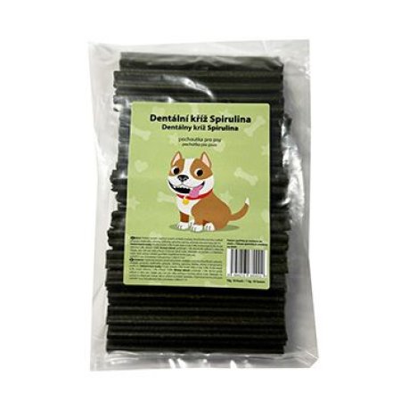 Pochoutka Dentální kříž Spirulina 12,5cm 50ks