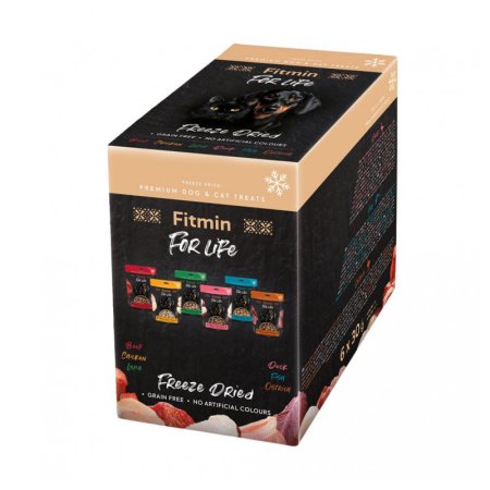 Fitmin For Life Multipack Mrazem sušený pamlsek pro psy a kočky 6 x 30 g