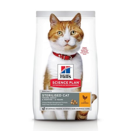 Hill’s Science Plan Feline Young Adult Sterilised Cat Chicken 10 kg (POŠKOZENÝ OBAL, váha 8,2kg)