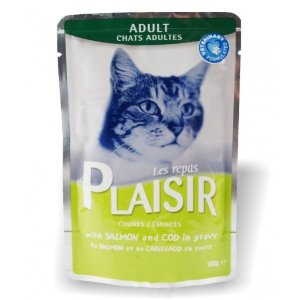 Plaisir Cat kapsička losos + treska 100g