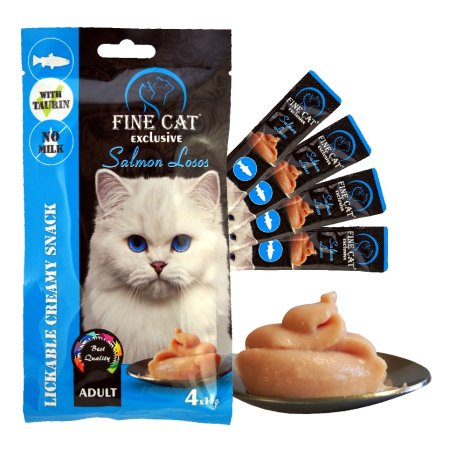 Fine Cat Exclusive Krémová svačinka pro kočky LOSOS 4x15g