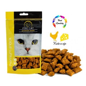 FINE CAT Plněné polštářky KUŘECÍ SE SÝREM 80g