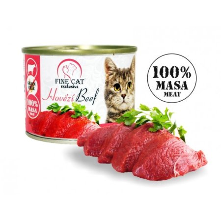 Fine Cat EXCLUSIVE konzerva pro kočky hovězí 100% masa 200g