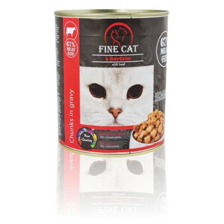 Fine Cat konzerva pro kočky s hovězím 830g