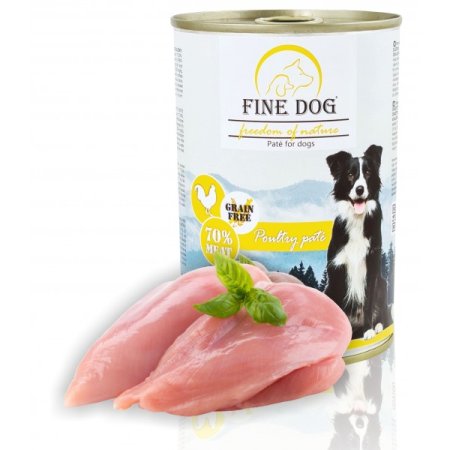 Fine Dog FoN konzerva pro psy drůbeží 70% masa Paté 400g