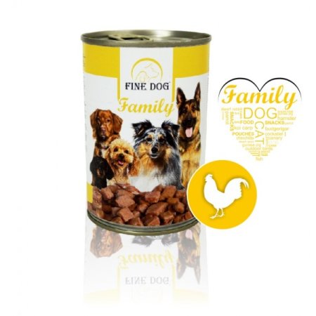 FINE DOG Family konzerva pro psy s DRŮBEŽÍM 415g