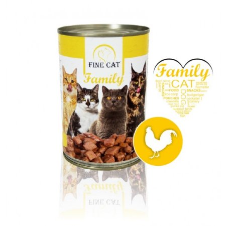 FINE CAT Family konzerva pro kočky s DRŮBEŽÍM 415g