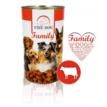 FINE DOG Family konzerva pro psy s HOVĚZÍM 1240g