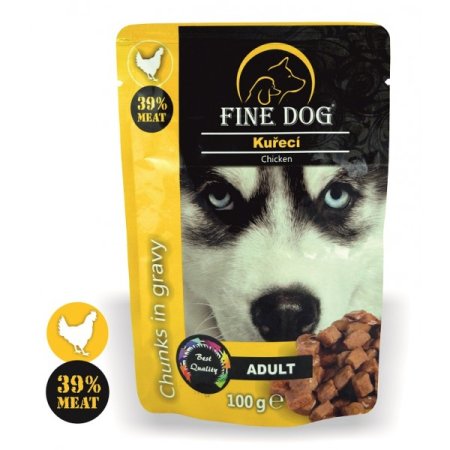 Fine Dog kapsička Adult kuřecí v omáčce 100g