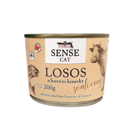 FALCO SENSE CAT losos a hovězí 200g