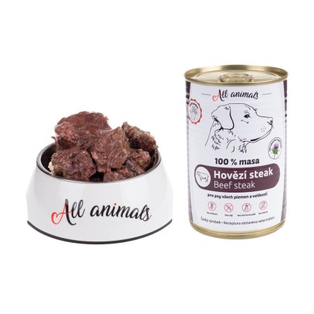 All Animals DOG hovězí steak 400g