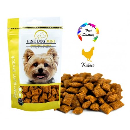 FINE DOG MINI plněné polštářky kuřecí 80g