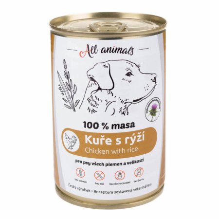 All Animals DOG kuřecí mleté maso s rýží 400g