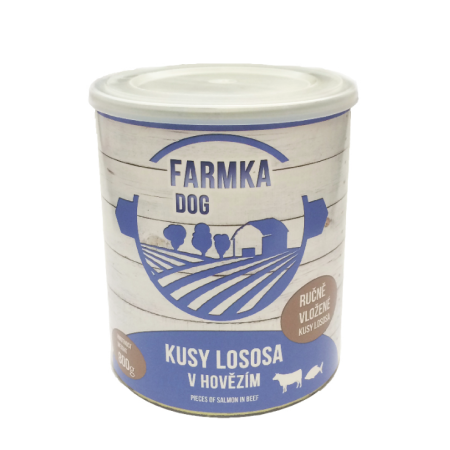 FARMKA DOG masová konzerva s lososem 800g